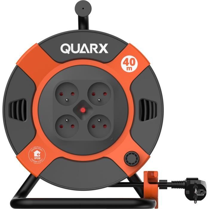 Enrouleur - QUARX - Bricolage - 40m, H07RN-F 3G  1,5mm², tambour plastique