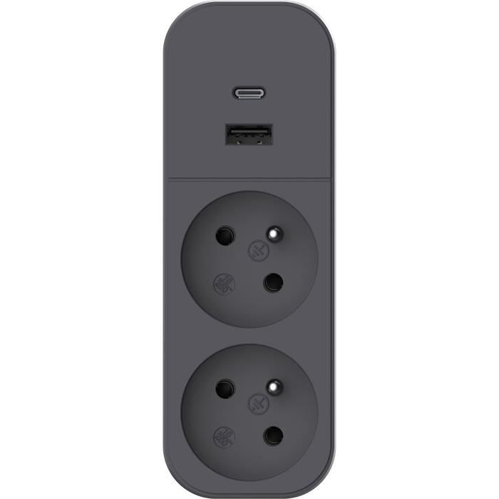 Biplite - QUARX - 2P 16A - Avec USB-A et USB-C, conforme NF