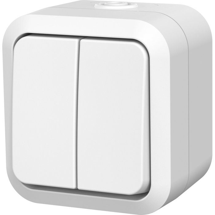 Double va-et-vient étanche - QUARX - Aqua Pro - IP55 - 250V - 10AX - Connexion rapide - Blanc