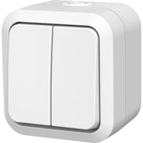 Double va-et-vient étanche - QUARX - Aqua Pro - IP55 - 250V - 10AX - Connexion rapide - Blanc