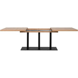 Table a manger extensible QUADRATO - 8 a 12 personnes - Mélaminé chene et noir - L160-240 x H75 x P80 cm