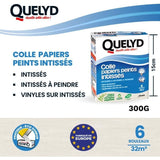 Colle papiers peints - QUELYD - Intissés en poudre - Toutes pieces - Application murale - Étui doseur 300 g