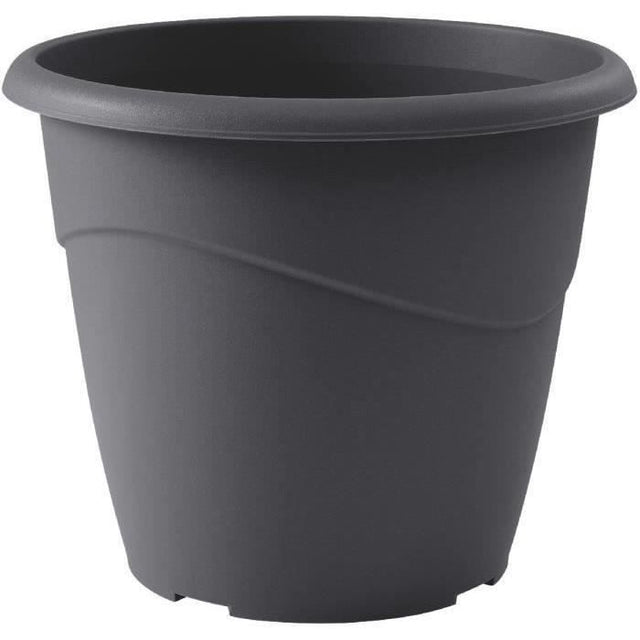 Pot de fleurs rond non percé - EDA - MARINA - 23 L - Ř 40 x H 33,7 cm - Gris anthracite