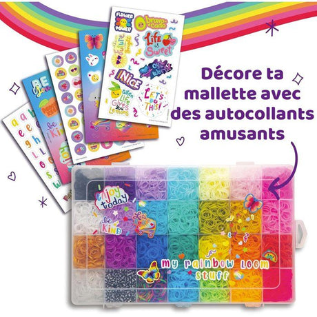 Kit créatif DIY bracelets élastiques - BANDAI - Rainbow Loom - Treasure Trove - 11 000 élastiques et accessoires