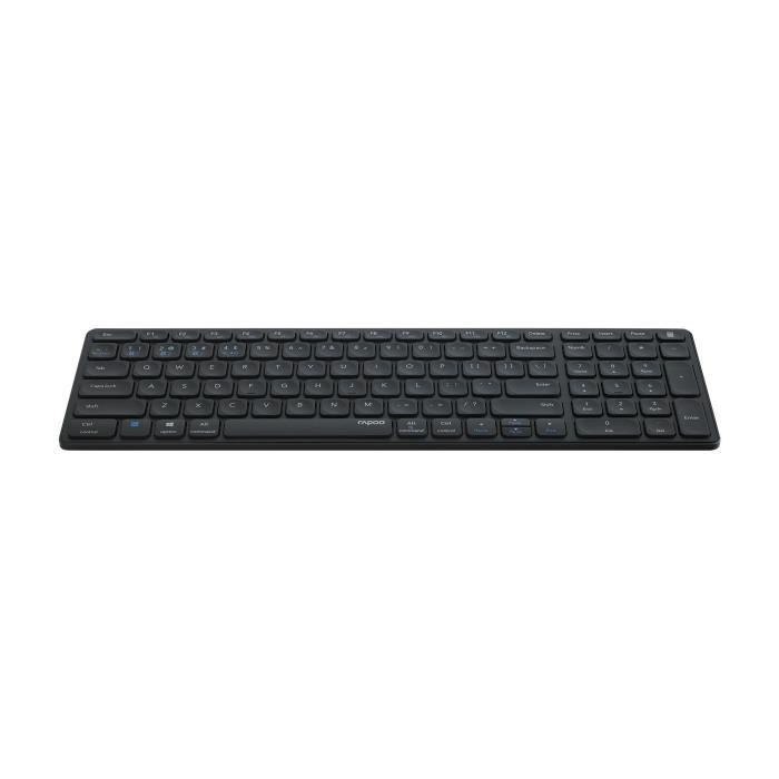 Ensemble clavier souris - RAPOO - 9700M - Sans fil - AZERTY - Ultra-slim - Noir