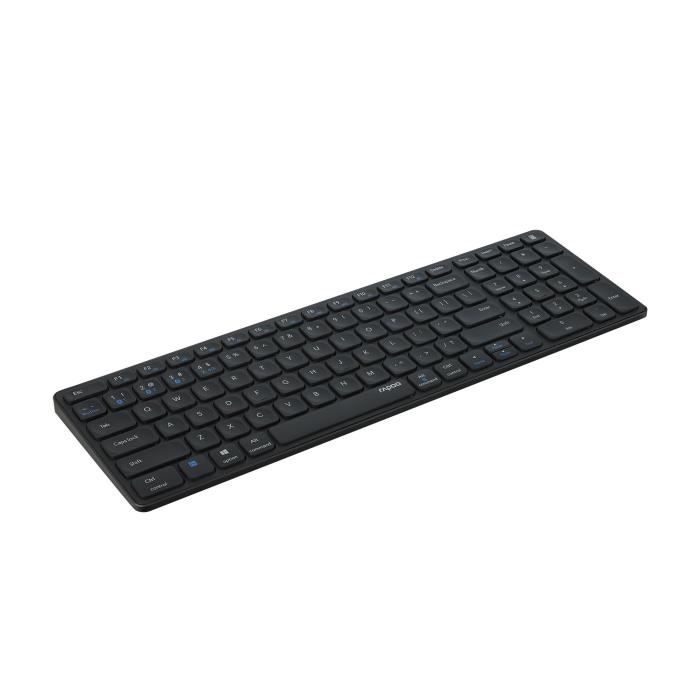 Ensemble clavier souris - RAPOO - 9700M - Sans fil - AZERTY - Ultra-slim - Noir
