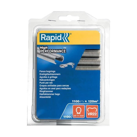 Agrafes grillage - RAPID - VR22 acier galvanisé - Pose de clôture - Blister 1100 - (40108806)