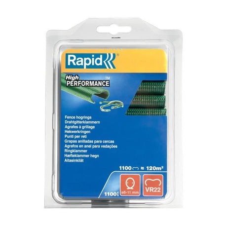 Agrafes grillage - RAPID - VR22 Vert - Blister 1100 - Pose de clôture - (40108807)