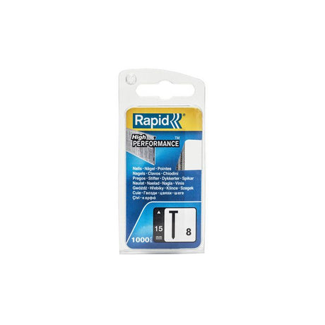 Clous - RAPID - 1000 pointes 8/15mm galvanisées - Acier galvanisé - Usage bois