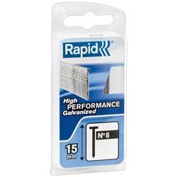 Clous galvanisés RAPID N°8/25 mm - Fil fin - Pack de 200