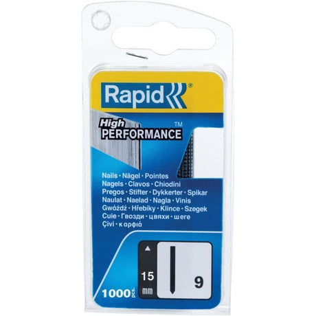 Clous acier galvanisé (Sans tete) - RAPID - n°9/15mm - Pour la menuiserie - Clou presque invisible - Blister 1000 - (40109538)