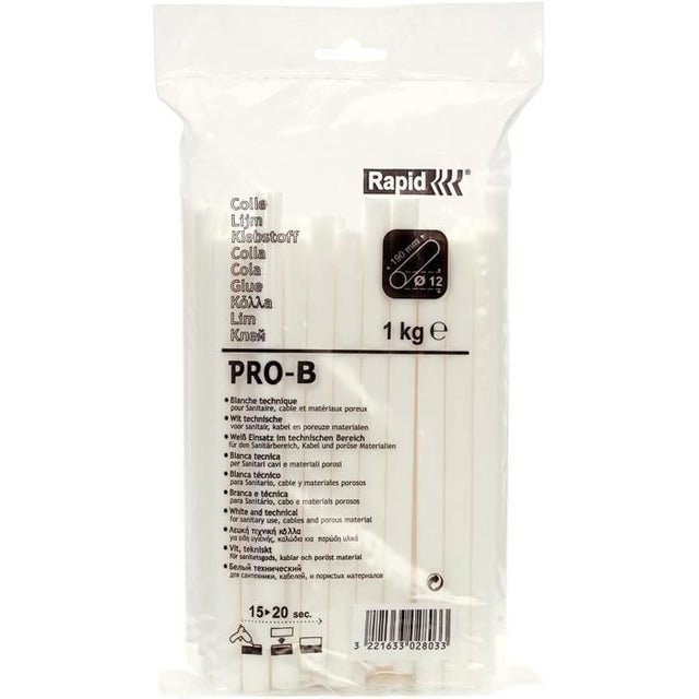 Bâton de colle - RAPID - 40302803 - 12 mm - 1 kg - Colle technique blanche