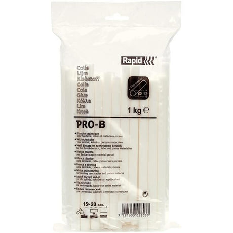Bâton de colle - RAPID - 40302803 - 12 mm - 1 kg - Colle technique blanche