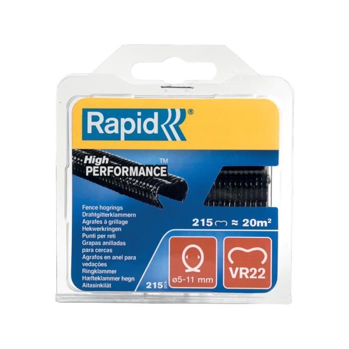 RAPID 215 agrafes VR22 noires