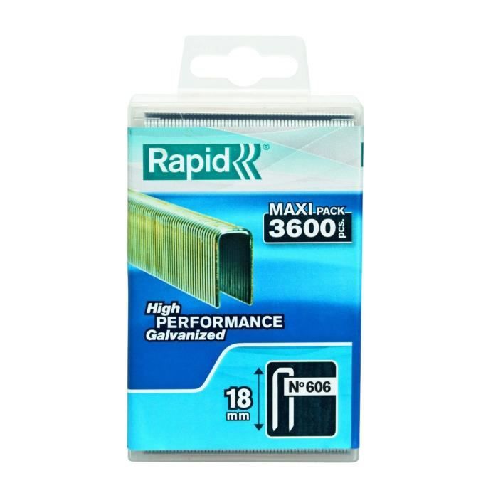 RAPID 3600 agrafes n°606 18mm galvanisées