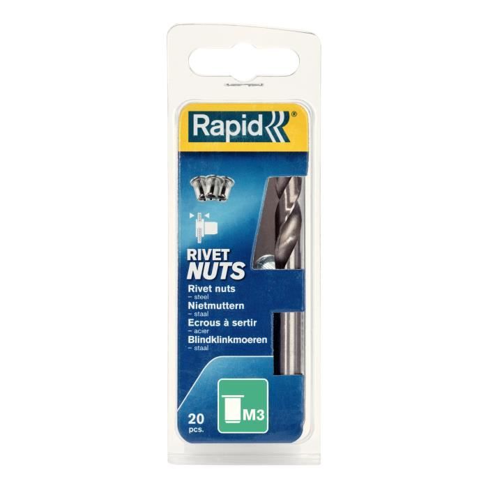 RAPID Ecrous a sertir M3 20 pcs
