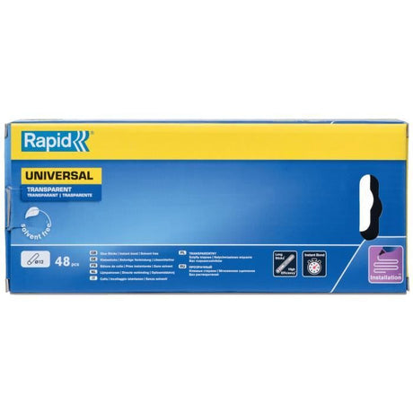 Colle Transparente Ř12mm - RAPID - 190mm x48 sticks (880g) - Colle chaude - Boîte - (5001411)