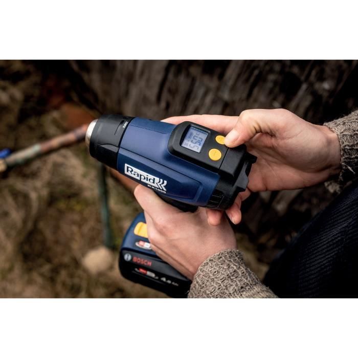 Pistolet air chaud - RAPID - RX1000 - 18V - Décapeur thermique jusqu'a 550°C - Coffret (Boîte + batterie + chargeur) - (5001510)