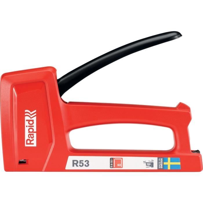 Agrafeuse manuelle - RAPID - R53 - Eco-responsable pour bois et tissu - Pour agrafes 53/4-10mm - Made in Sweden - (5001661)