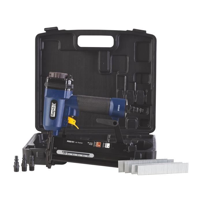 Agrafeuse cloueuse pneumatique RAPID PRO PBS151 - pour agrafes 90 de 20 a 40 mm et pointes 8 de 15 a 50mm