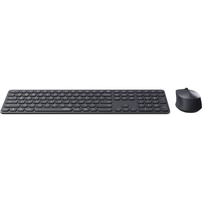 Ensemble Clavier-Souris - RAPOO - 9810M - Sans-fil - Multimode - Dark Grey