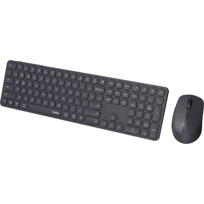 Ensemble Clavier-Souris - RAPOO - 9810M - Sans-fil - Multimode - Dark Grey
