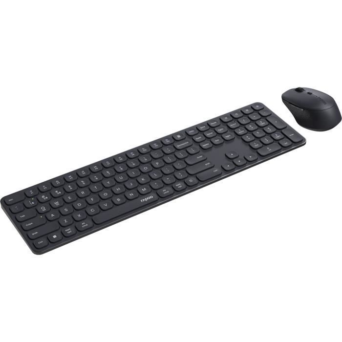 Ensemble Clavier-Souris - RAPOO - 9810M - Sans-fil - Multimode - Dark Grey