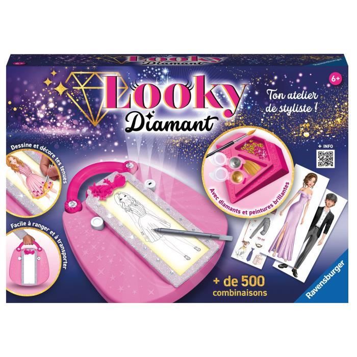 RavensburgerLooky DiamantDessin de modeDiamantsPeintures brillantesActivité détente et créativeCréativitéDes 6 ans23856