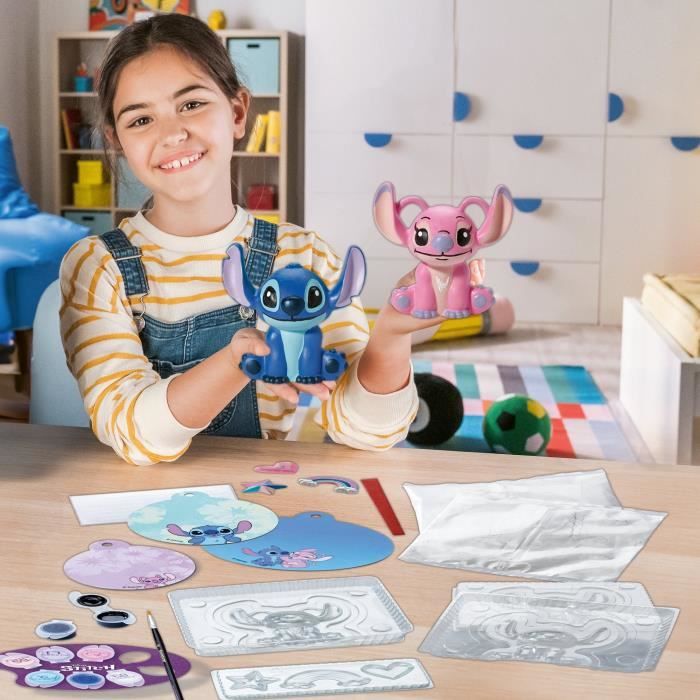Be Creative Figurines Stitch, 5 objets a réaliser en plâtre, Activité détente et créative, Des 7 ans, 23877, Ravensburger