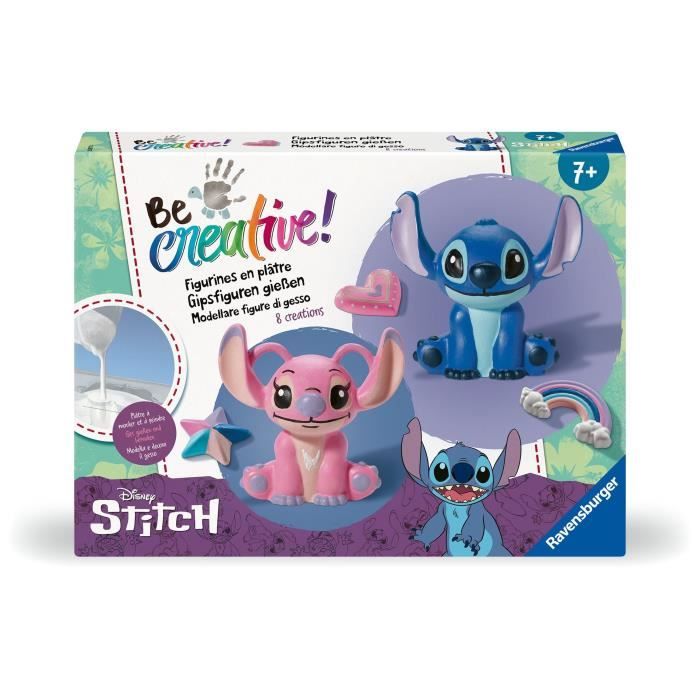 Be Creative Figurines Stitch, 5 objets a réaliser en plâtre, Activité détente et créative, Des 7 ans, 23877, Ravensburger
