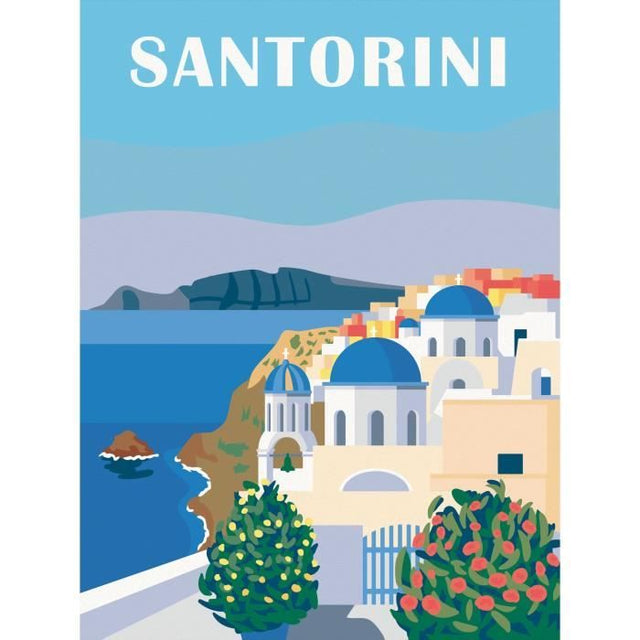 Ravensburger–CreArt Toiles 30x40 cm–Santorin–Peinture par numéros–Adulte-Activité détente et créative–Des 12 ans–23906