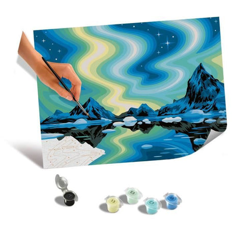 Ravensburger–CreArt Toiles 30x40 cm–Aurores Boréales–Peinture par numéros–Adulte-Activité détente et créative–Des 14 ans–23907