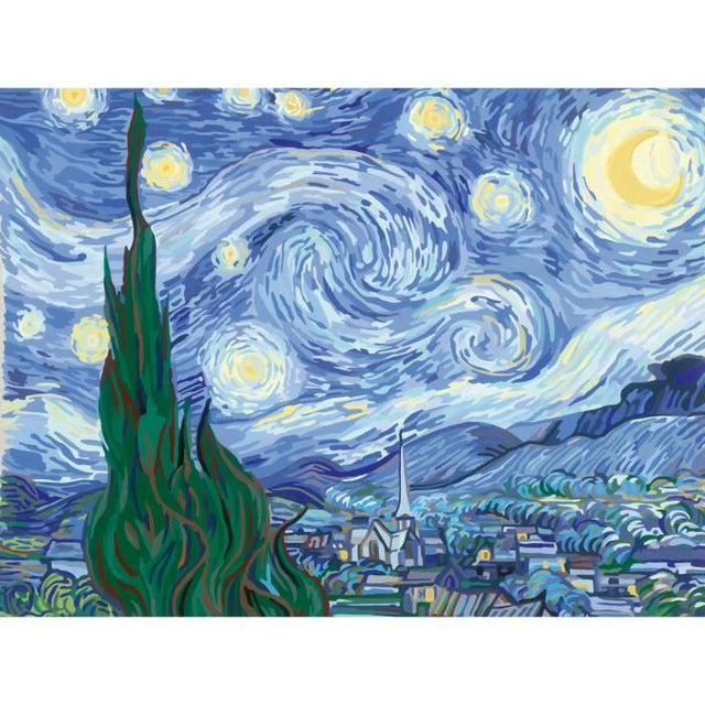 Ravensburger–CreArt Toiles 30x40 cm–Van Gogh/La nuit étoilée–Peinture par numéros–Adulte-Activité détente et créative–Des14ans–23915