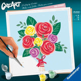 CreArt 20x20 cm Bouquet de roses, Loisir créatif, Adulte, Peinture par numéros, 25520, Ravensburger