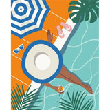 CreArt 24x30 cm Pool Time, Adulte, Peinture par numéros, 25523, Ravensburger