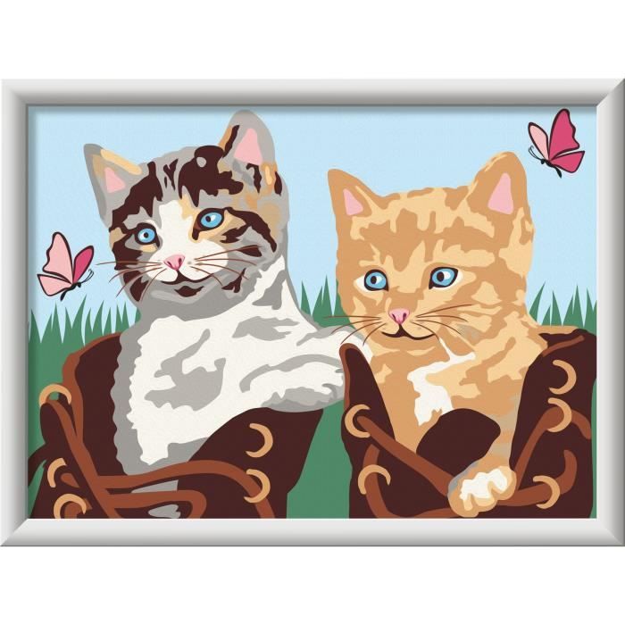 CreArt Kids 18x24cm, Numéro d'Art, Chatons et Chaussures, Kit de peinture par numéros Numéro d'Art, Des 7 ans, 25528, Ravensburger