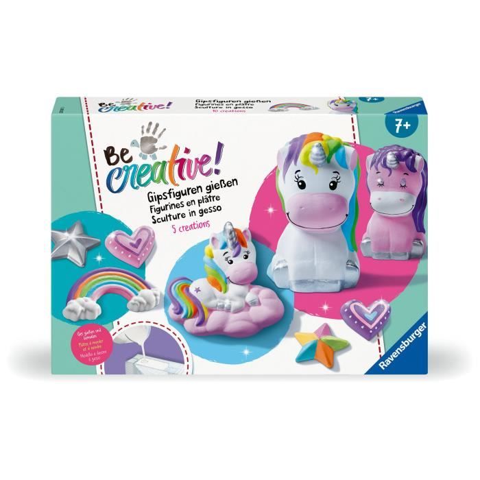 Be Creative Figurines Licornes, 10 objets a réaliser en plâtre, Décoration, Loisir créatif, Des 7 ans, Ravensburger