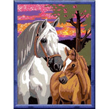 CreArt Kids 18x24cm Chevaux au coucher du soleil, Kit de peinture par numéros Numéro d'Art, Des 9 ans, 25809, Ravensburger