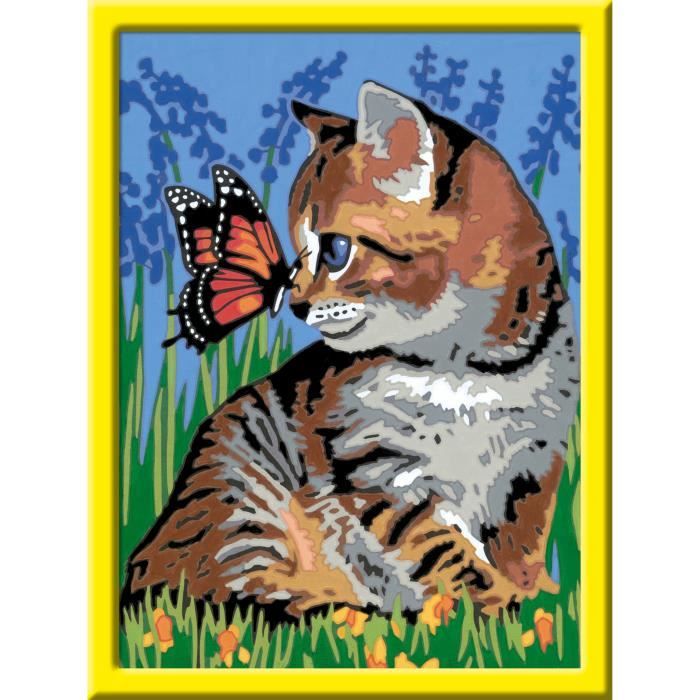 CreArt Kids 18x24cmChat et son compagnon le papillon, Kit de peinture par numéros Numéro d'Art,, Des 9 ans, 25813, Ravensburger