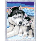 CreArt Kids 18x24cm Doux bisous de Husky, Kit de peinture par numéros Numéro d'Art, Des 7 ans, 25829, Ravensburger