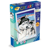 CreArt Kids 18x24cm Doux bisous de Husky, Kit de peinture par numéros Numéro d'Art, Des 7 ans, 25829, Ravensburger