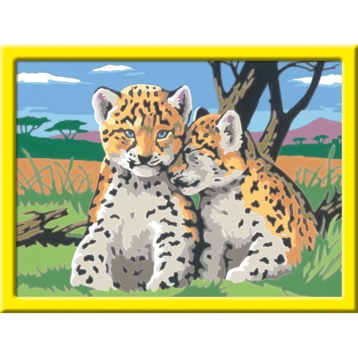 CreArt Kids 18x24cm Petits léopards, Kit de peinture par numéros Numéro d'Art, Des 9 ans, 25832, Ravensburger