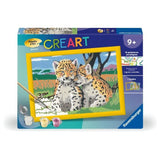 CreArt Kids 18x24cm Petits léopards, Kit de peinture par numéros Numéro d'Art, Des 9 ans, 25832, Ravensburger