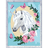 CreArt Kids 18x24cm Licorne fleurie, des 9 ans, Kit de peinture par numéros Numéro d'Art, 25834, Ravensburger