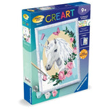 CreArt Kids 18x24cm Licorne fleurie, des 9 ans, Kit de peinture par numéros Numéro d'Art, 25834, Ravensburger