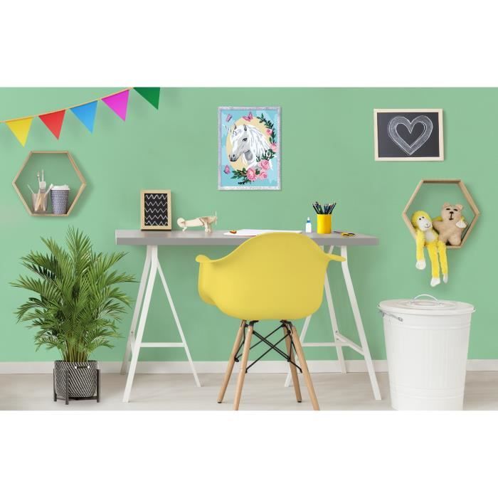 CreArt Kids 18x24cm Licorne fleurie, des 9 ans, Kit de peinture par numéros Numéro d'Art, 25834, Ravensburger