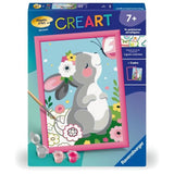 CreArt Kids 18x24cm Lapin et papillon, Kit de peinture par numéros Numéro d'Art, Des 7 ans, 25836, Ravensburger