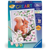 CreArt Kids 18x24cm Écureuil au printemps, Kit de peinture par numéros Numéro d'Art, Des 9 ans, 25837, Ravensburger