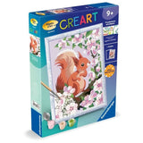 CreArt Kids 18x24cm Écureuil au printemps, Kit de peinture par numéros Numéro d'Art, Des 9 ans, 25837, Ravensburger