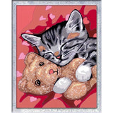 CreArt Kids 18x24cm Chaton et son nounours, Kit de peinture par numéros Numéro d'Art, Des 9 ans, 25838, Ravensburger